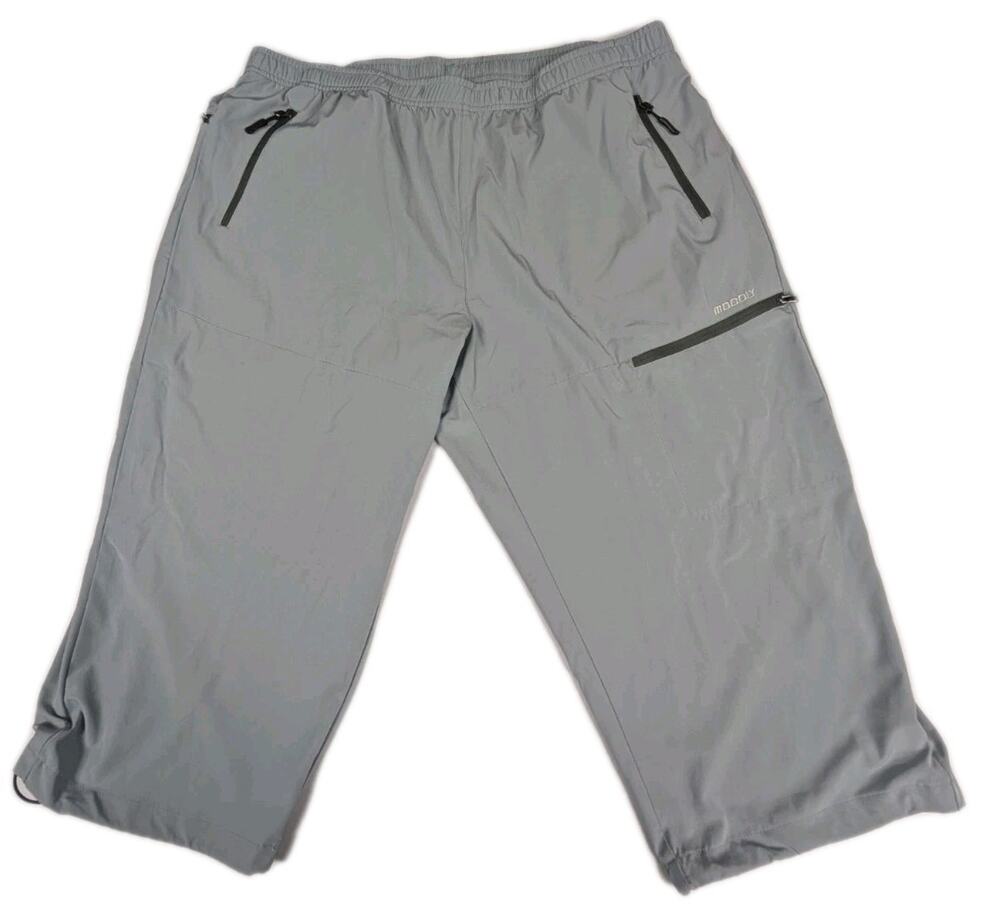 Mocoly Athletic Capris Womens XXL Cargo Gray Utility Outdoor Hiking Crop Pants